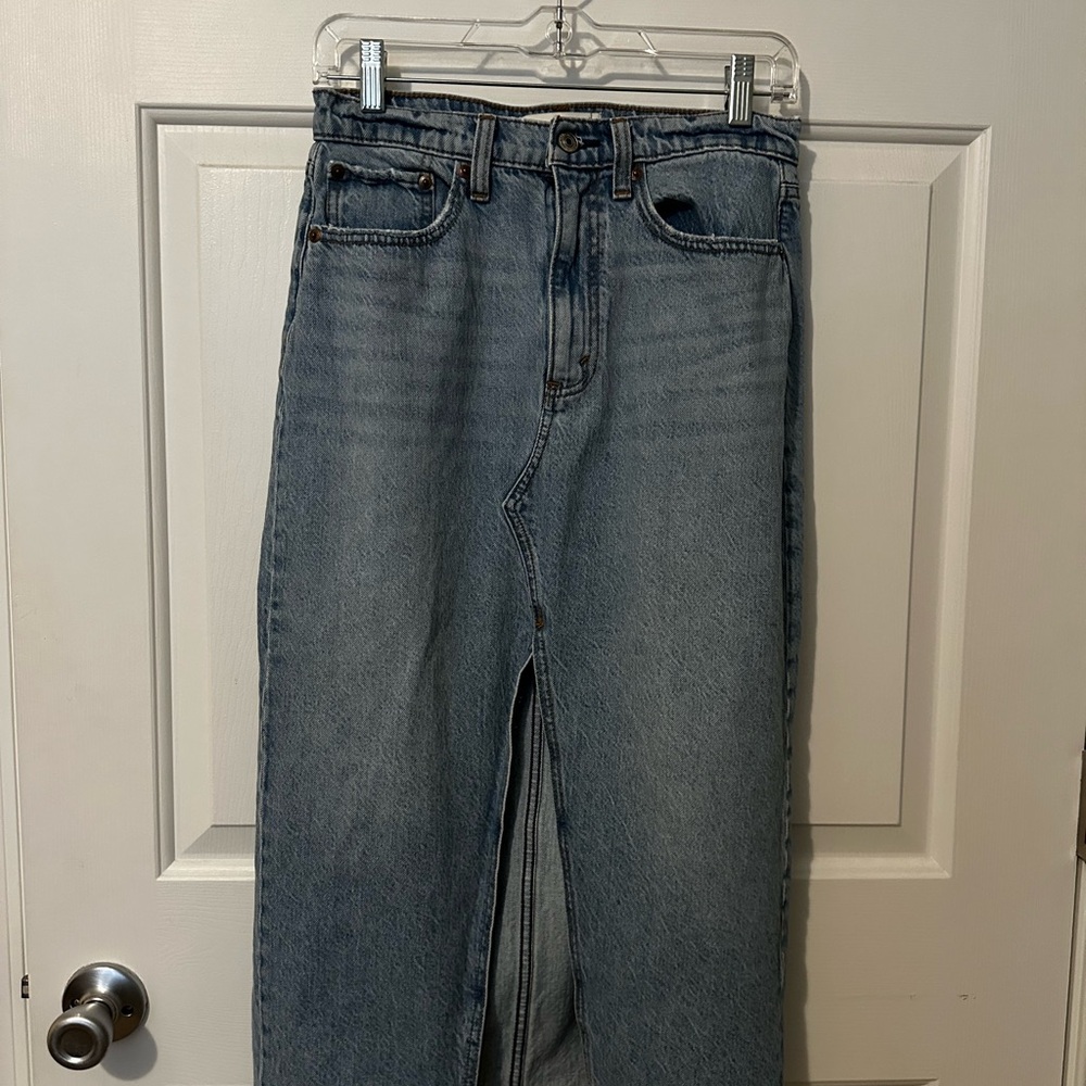 Abercrombie & Fitch Denim Long Skirt